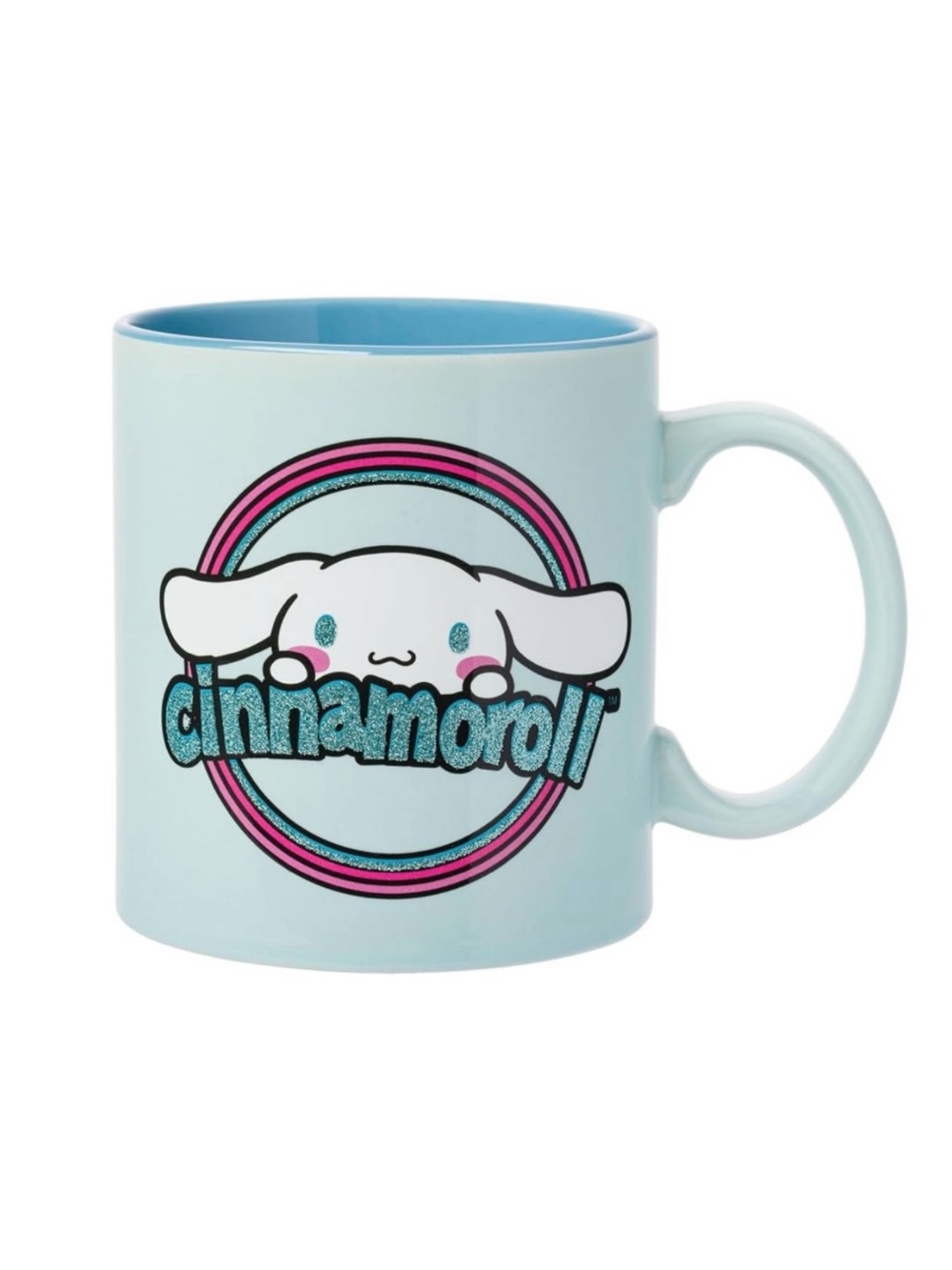 Sanrio nwt Hello Kitty Cinnamoroll Rainbow Glitter Ceramic Mug, 20 Ounce